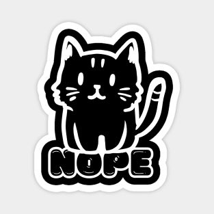 Cute Black Cat Say Nope Magnet