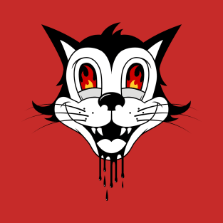 Retro Cat / Flames T-Shirt