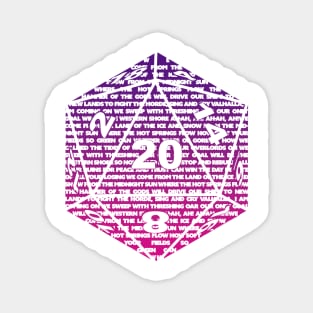 D20 Dungeons & Dragons Immigrant Song Magnet