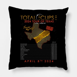 Total Solar Eclipse 2024 Tour of Texas Pillow