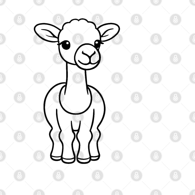 Cute Baby Camel Animal Outline by Zenflow
