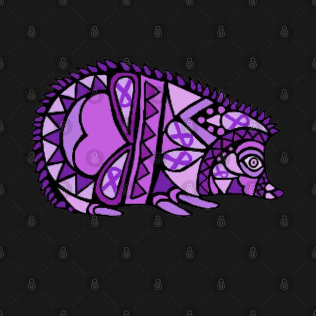 Purple Awareness Ribbon Hedgehog Mandala by CaitlynConnor