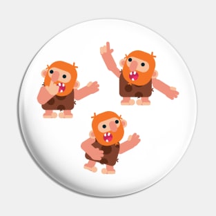 Vector Caveman Character Illustration Pin