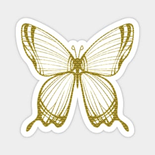 Fantasy Butterfly Golden Silhouette Magnet