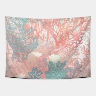 Pastel Coral Design Pattern V11 Tapestry