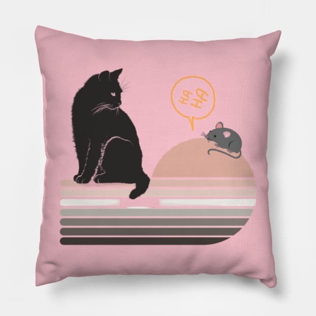 cat and mouse Pillow by NOUNEZ 