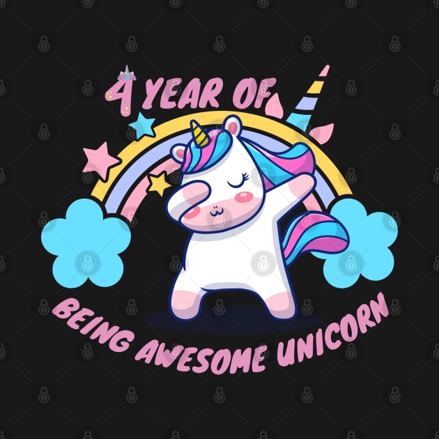 4 year of being Awesome unicorn by Artist usha