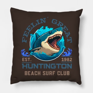 Shark Summer - Feeling Great Est 1982 Huntington Beach Surf Club Pillow