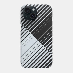 gradient stripes triangles in ice gray and white Phone Case