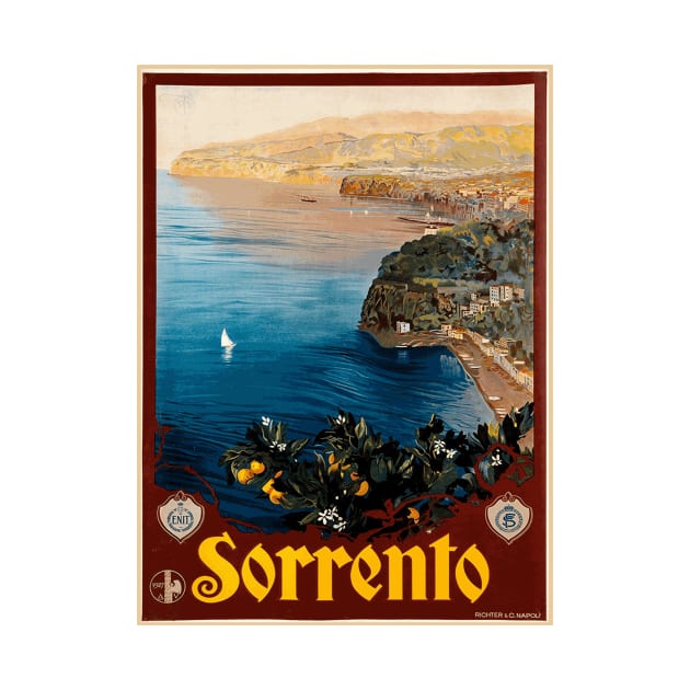 Sorrento, Italy - Vintage Travel Poster Design by Naves