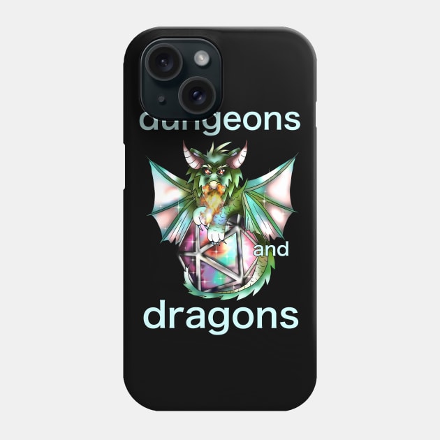 Dnd D20 dice with a red eyed dragon Phone Case by cuisinecat