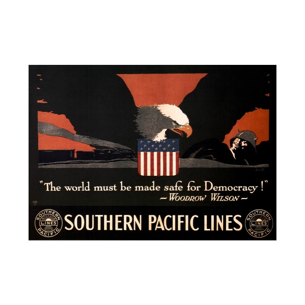 Southern Pacific Lines American War Eagle Vintage Railway by vintageposters