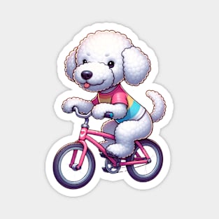 Cute Bedlington Terrier Puppy Cycling Magnet