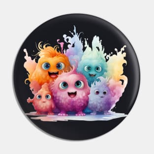 Cute Fuzzy Creatures Pin