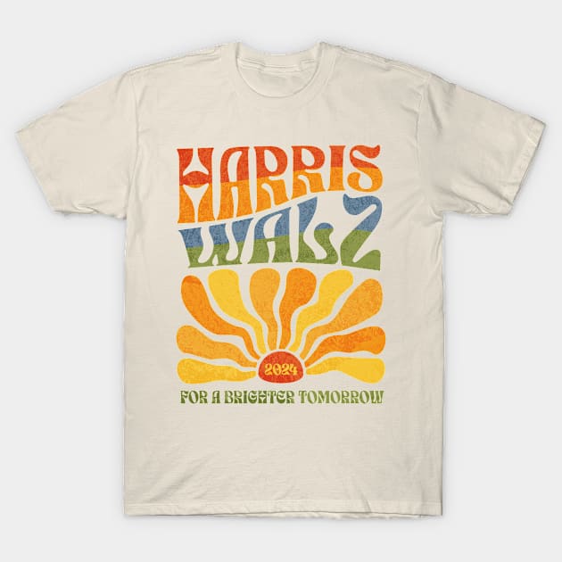 Harris Walz 2024 Boho Groovy Retro Rainbow Kamala Harris 2024 