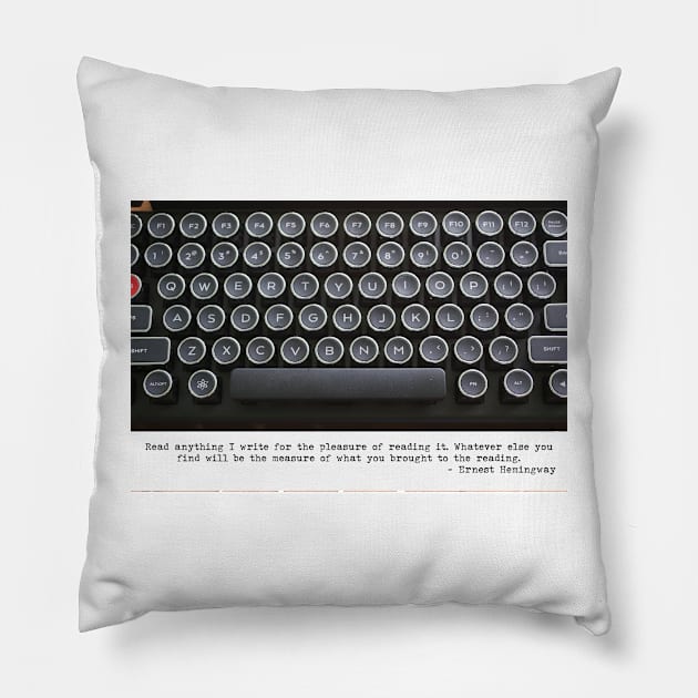 Hemingway Read for Pleasure Pillow by seacucumber