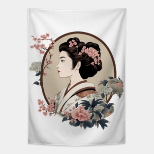 Floral Geisha Tapestry