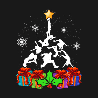 Funny Parkour Christmas Tree Decor Gift Xmas Men Women T-Shirt