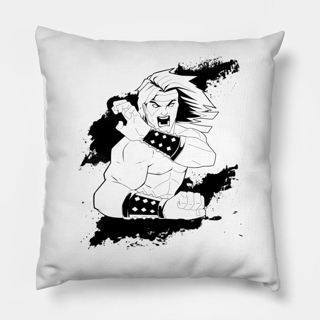 Liu Kang MK Ink (Black) Pillow by CoolDojoBro