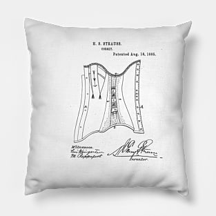 Women Corset Vintage Patent Hand Drawing Pillow