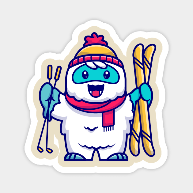 Chibi Kawaii Yeti - Cute Monsters - Magnet