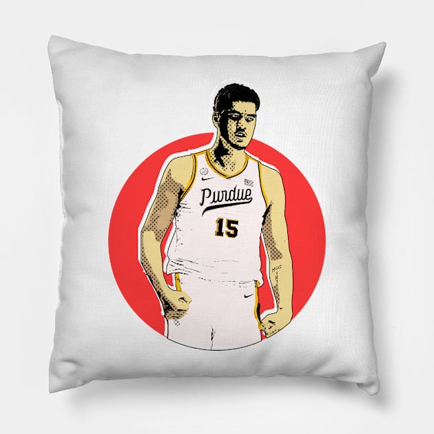 zach edey comic style Pillow by jerrysanji