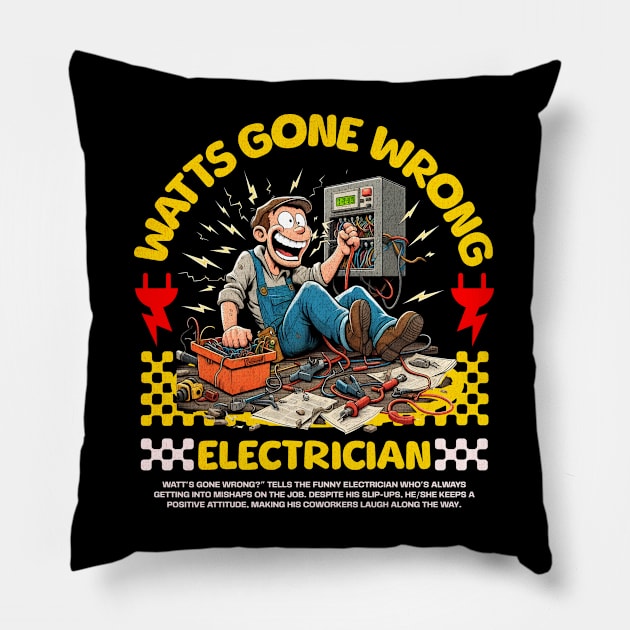 Funny Electrician Pillow by Create Magnus