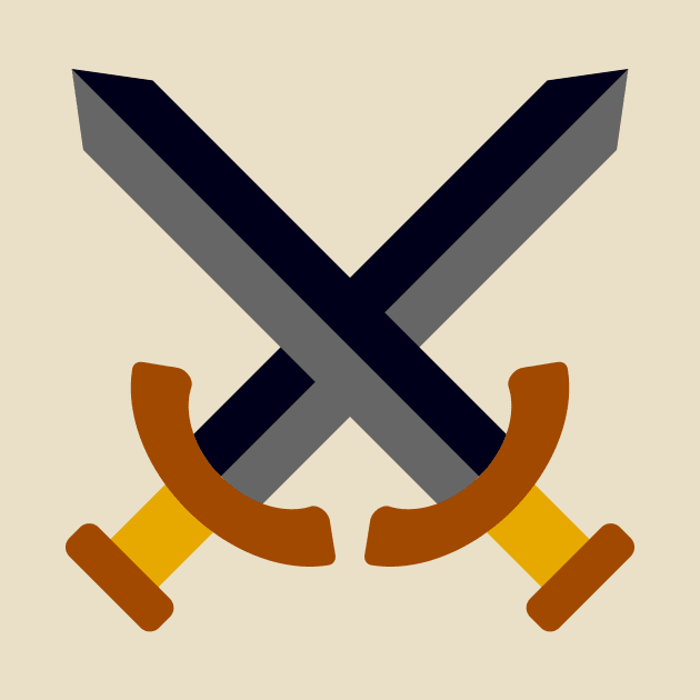 Minimalist Crossed Swords Icon (Dark) by Graograman