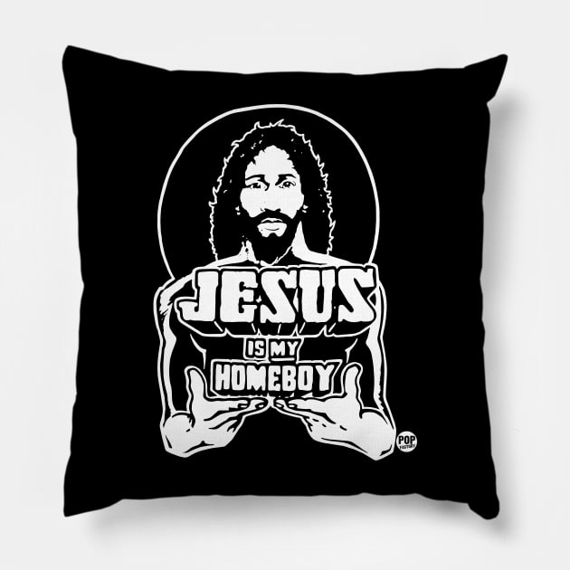 jesus homeboy Pillow by toddgoldmanart