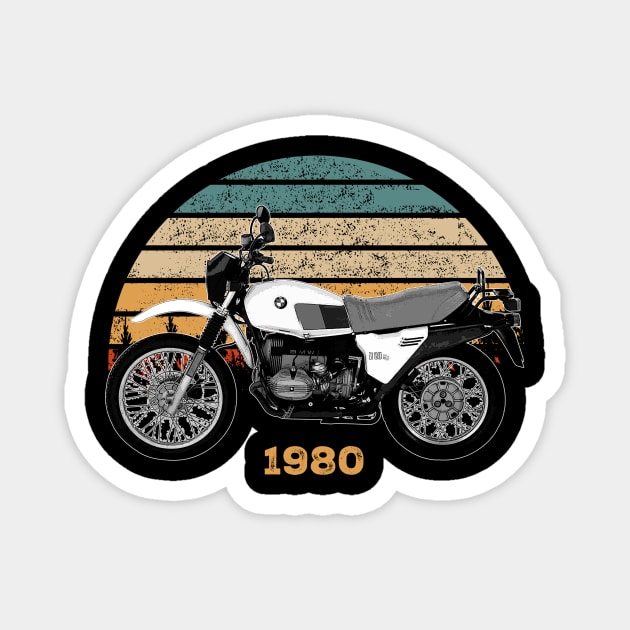 1980 BMW R 80 G-S Vintage Motorcycle Design Magnet by Madisen Harvey