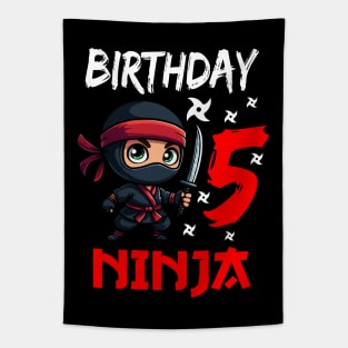 Birthday Ninja 5, Kids 5th Birthday Tapestry