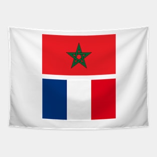 Morocco and France Flag Tapestry