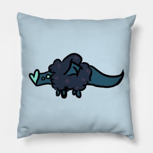 Navy Fluff Dragon :: Dragons and Dinosaurs Pillow