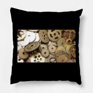 Steampunk, engineering, technology, time, clock, smart, mechanical, abstract, futuristic, gears Pillow