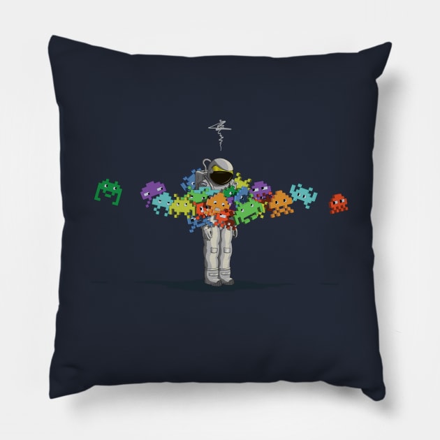 Personal Space Invaders Pillow by TenkenNoKaiten