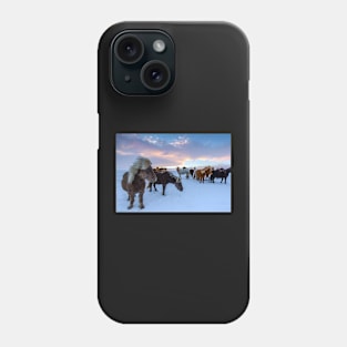 Horses in the Snow Phone Case