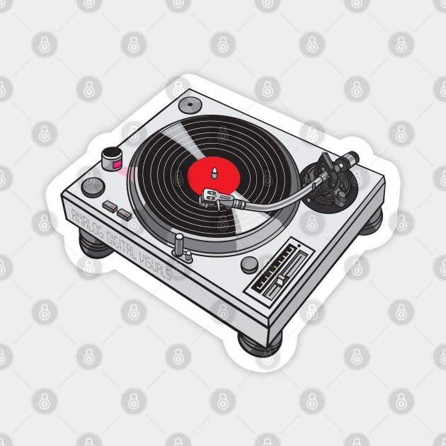 Turntable (Gray Colorway) Analog / Music Magnet by Analog Digital Visuals