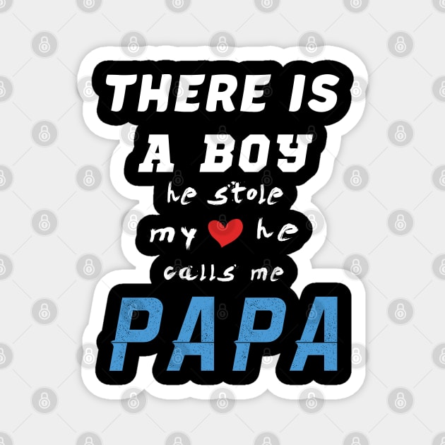 Papa Gifts Shirts from Grandson, he Stole My Heart Magnet by CareTees