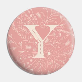 Botanical Letter Y (Hibiscus Pink) Pin