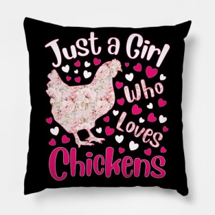 Just a Girl Who Loves Chickens Poultry Chicken Lover Pillow