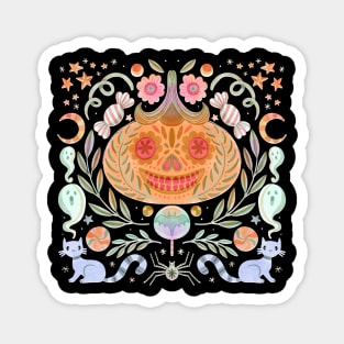 Sugarskull Pumpkin Magnet