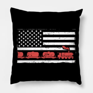 Retro Vintage Rail Crew Railroad Train Conductor Pillow