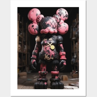 Pink Hypebeast Figure Poster, Set of 3,hypebeast Figure,kaws