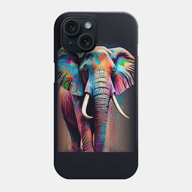 Colorful Elephant in Pop Art Style - A Fun And Playful Art Design For Animal lovers Phone Case by Whimsical Animals