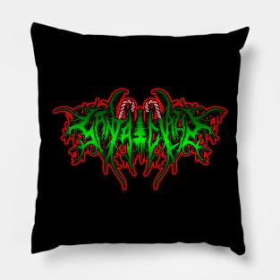 Santa Claus black metal design (green) Pillow