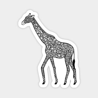 Nubian Giraffe Ink Art Design - cool animal art - light colors Magnet