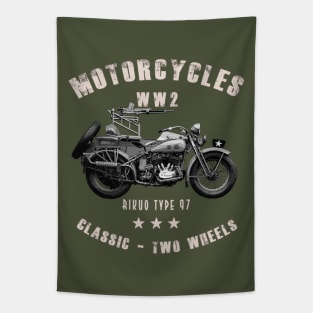 Rikuo Type 97 Retro Vintage Motorcycle WW2 Tapestry