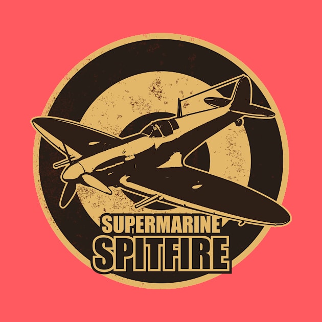 Supermarine Spitfire (distressed) by Tailgunnerstudios