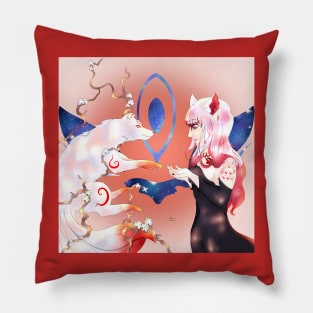 Kitsune and fox girl Pillow