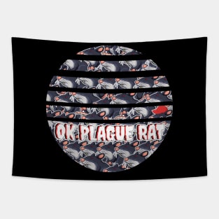 OK Plague Rat One Red Hat Crowd Design Retro Sun Shape Tapestry